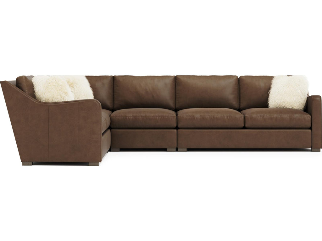 Ventura Leather Modular Sectional Sofa in Brown