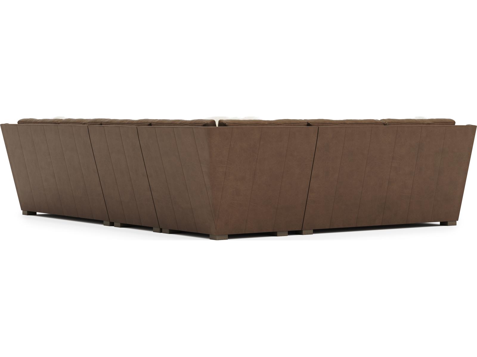 Ventura Leather Modular Sectional Sofa in Brown