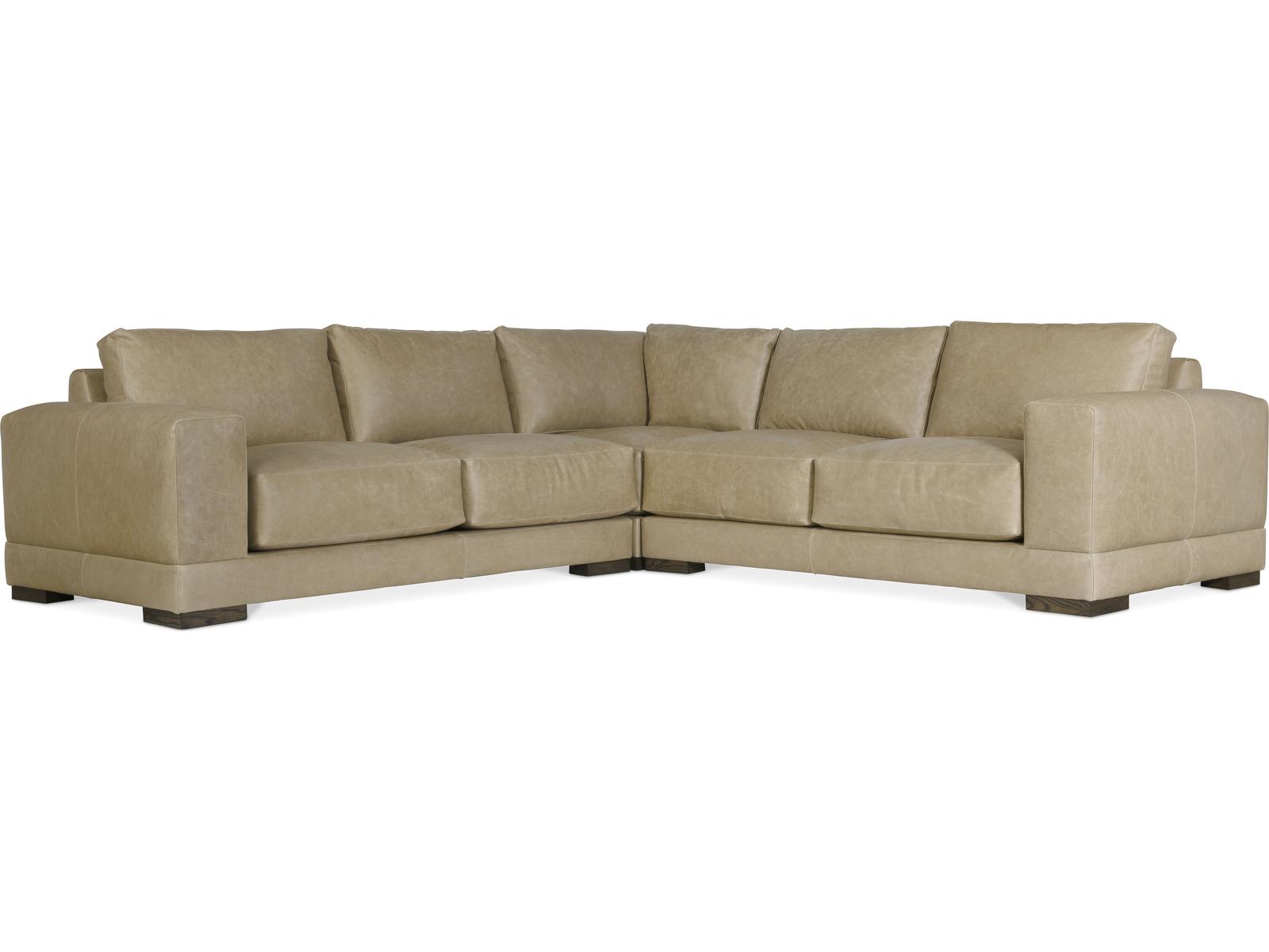 Lars Leather 3-Piece Sectional Sofa in Tan