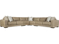 Lars 5-Piece Leather Sectional Sofa with Track Arms and Block Feet
