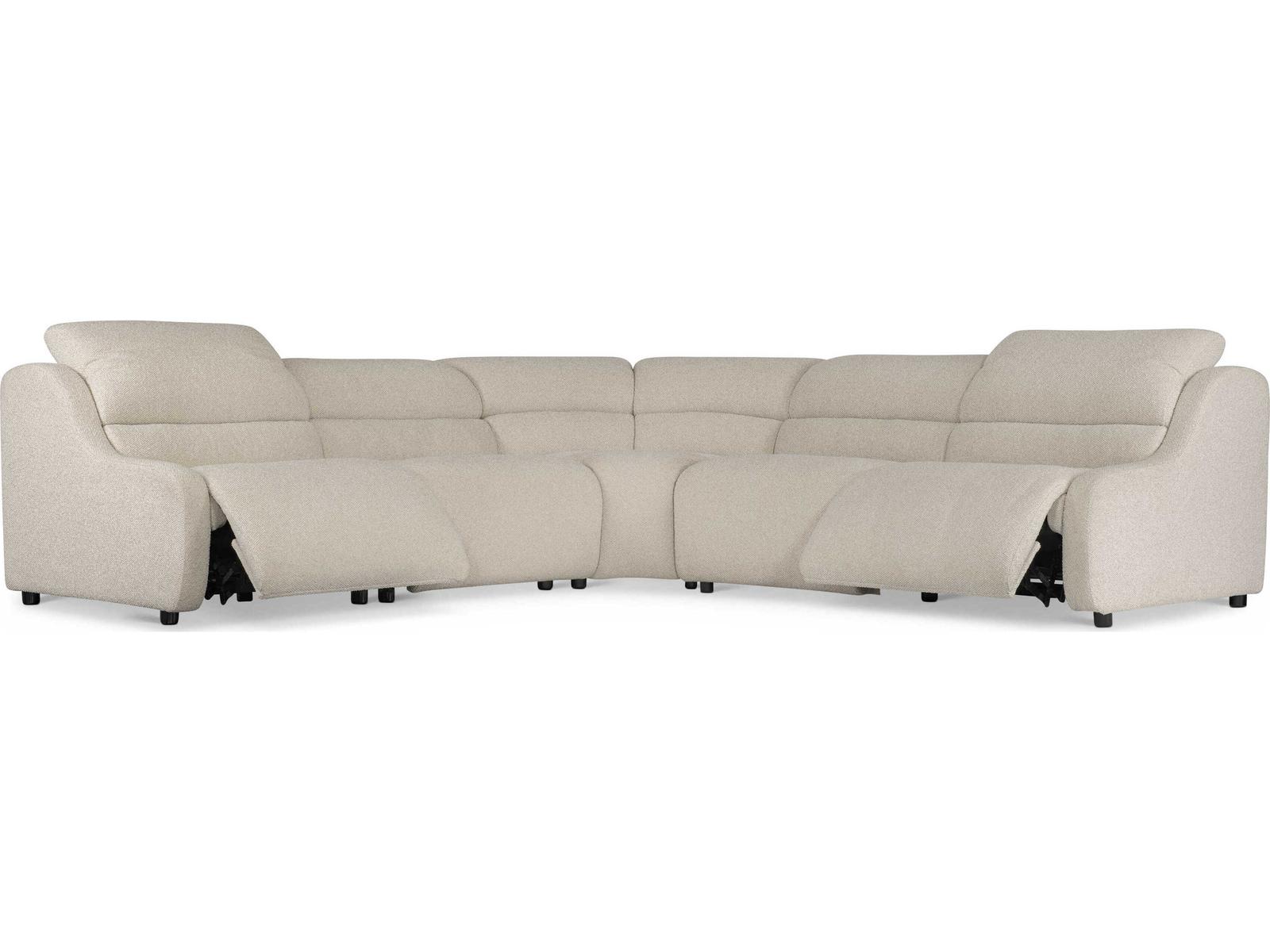 Gio 3-Piece Modular Power Motion Fabric Sectional in Cream