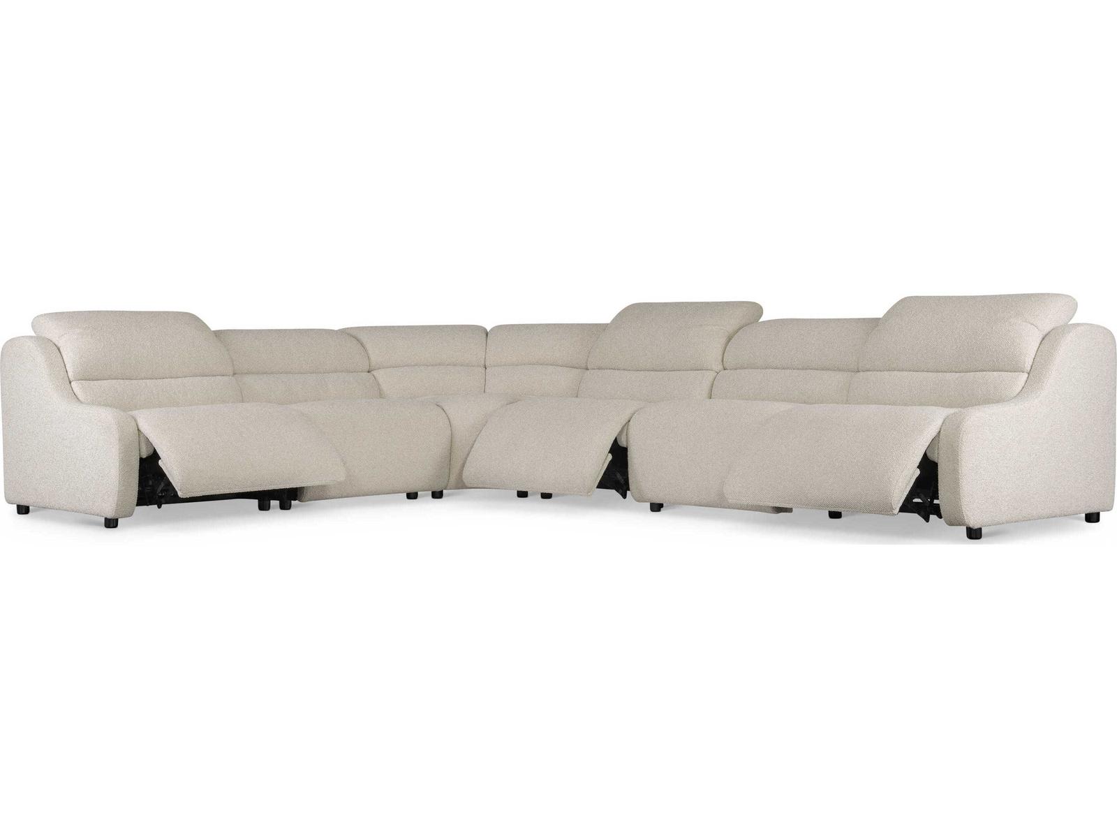 Gio 6-Piece Fabric Power Motion Sectional in Cream