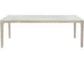 Exteriors Marbella 85-Inch Rectangle Outdoor Dining Table in Matte Shell White and Sun Washed Teak