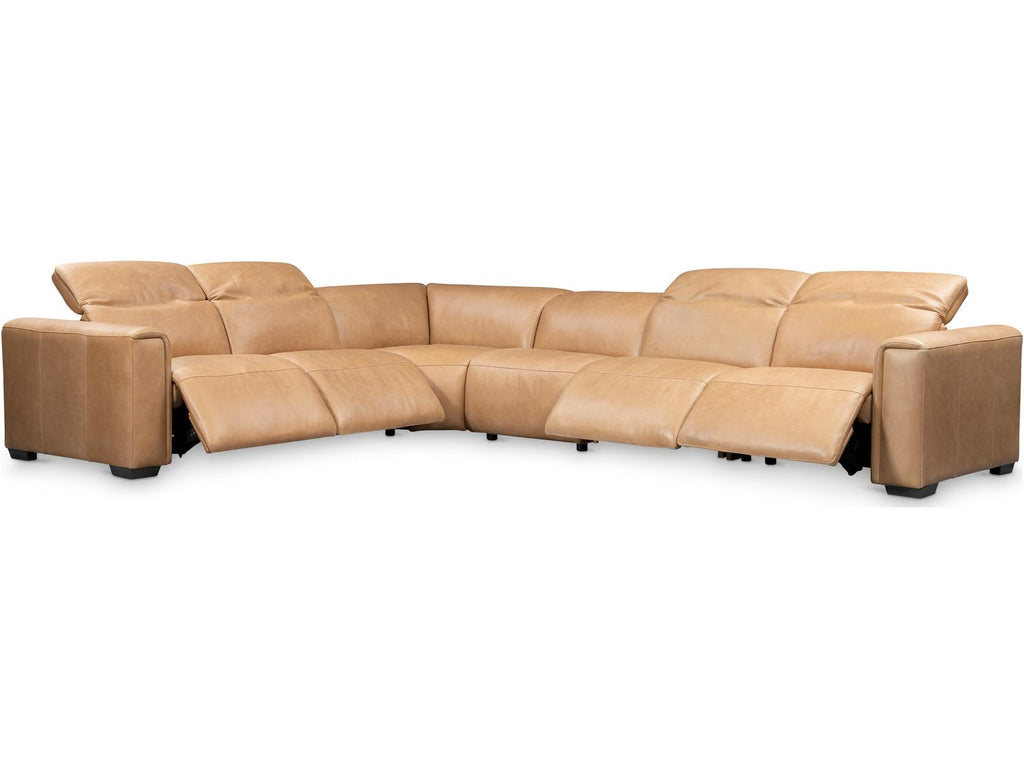 Billings 6-Piece Power Motion Leather Sectional in Tan