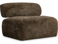 Paley Shearling Swivel Accent Chair in Brown