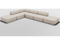 Cube Low Mix Modular Boucle Sectional Sofa in Cream