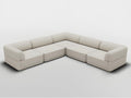 Cube Corner 2-Piece Modular Boucle Sectional Sofa in Cream