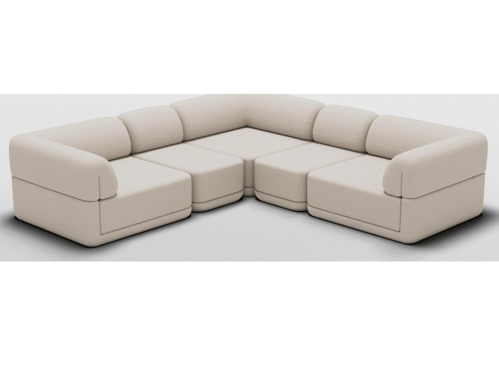 Cube Modular Corner Sectional Module Boucle Cream