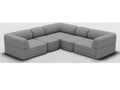 Cube Gray Upholstered Sectional Sofa