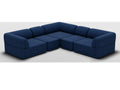 The Cube Slim 3-Piece Modular Chenille Sectional Sofa in Navy Blue
