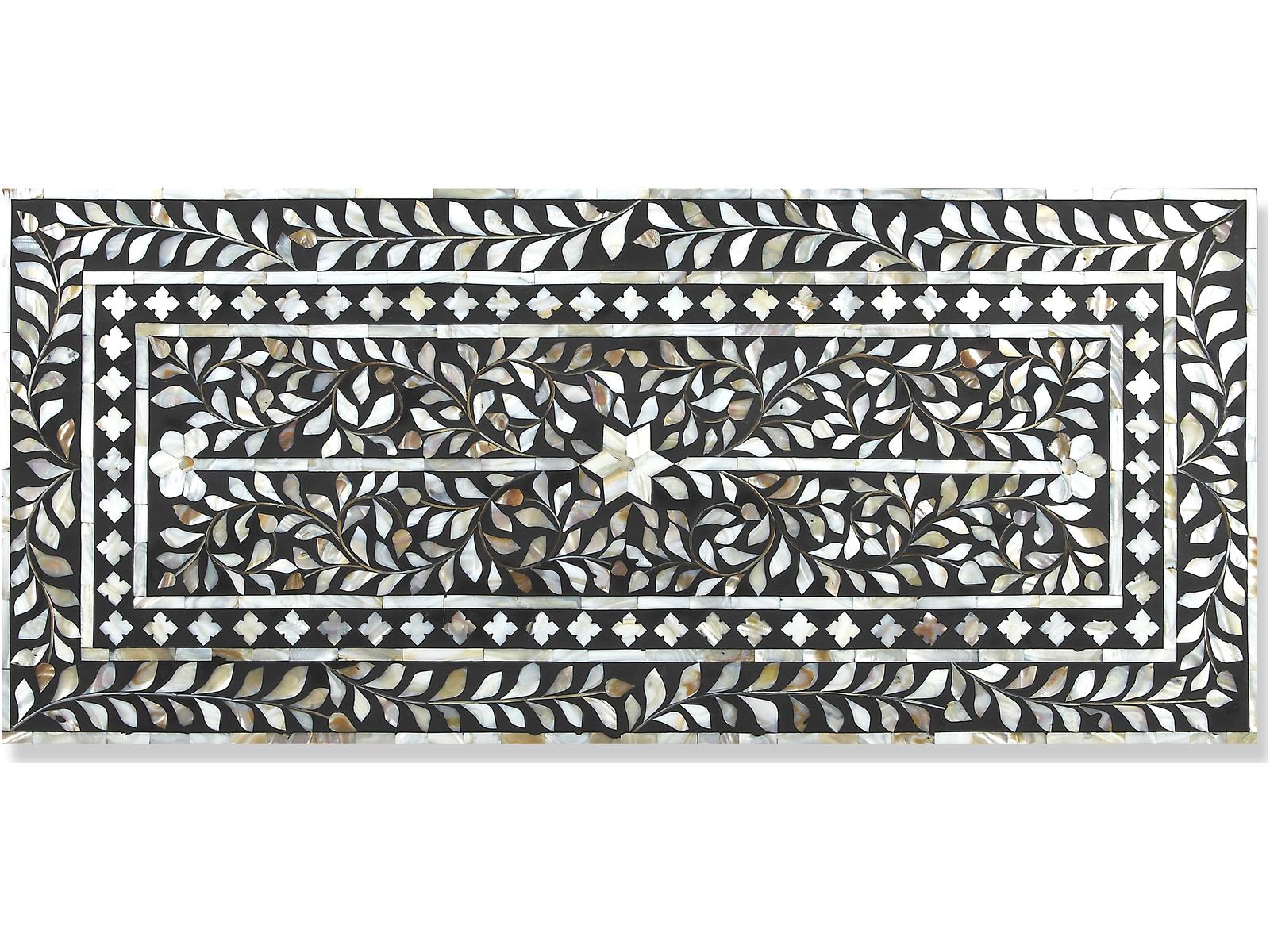 Vivienne 3-Drawer Chest in Black with Mother of Pearl Inlay
