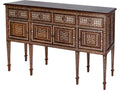 Manali 60-Inch Rectangle Teak and Mother of Pearl Console Table in Brown