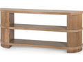 Atlas Soft Glow Oak Wood Console Table with Fluted Ends