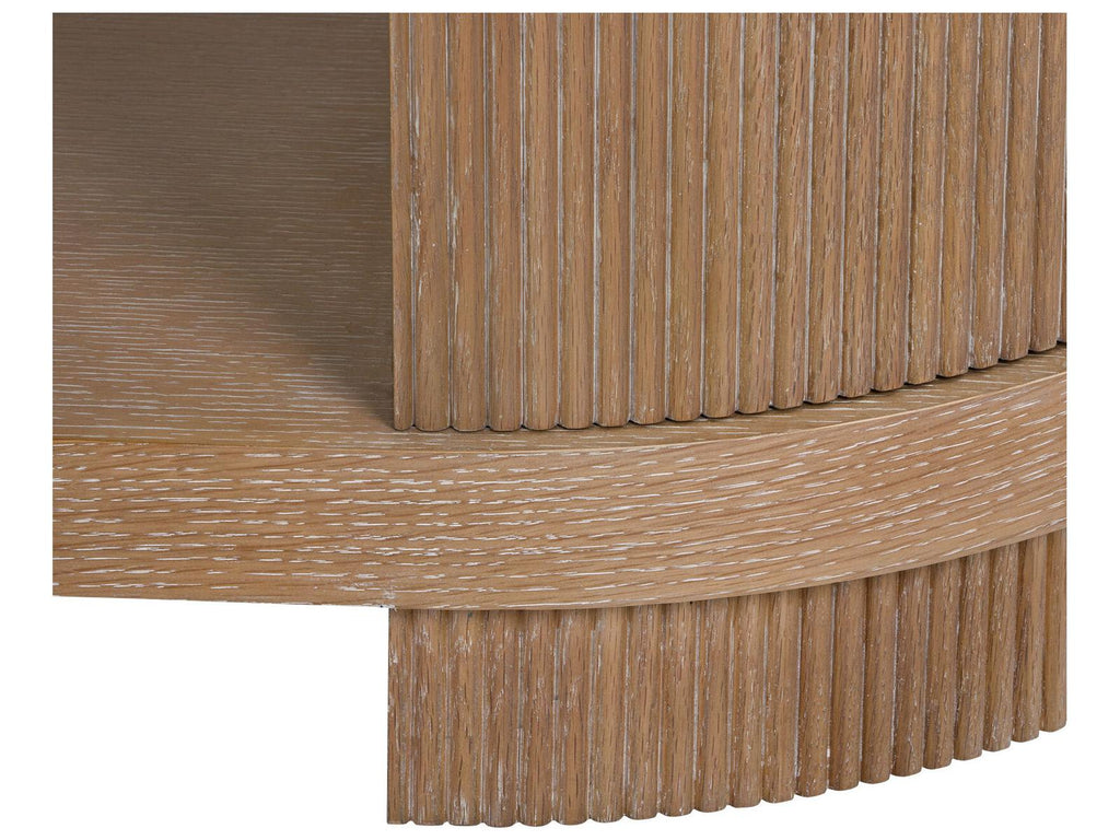 Atlas Soft Glow Oak Wood Console Table with Fluted Ends