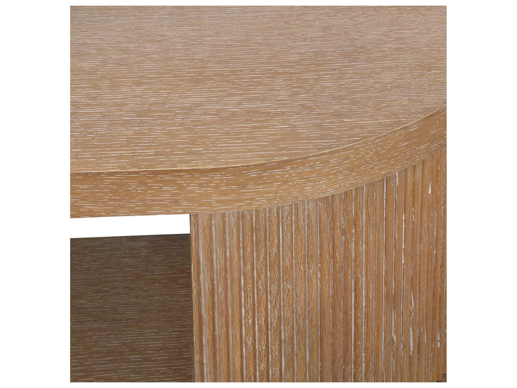 Atlas Soft Glow Oak Wood Console Table with Fluted Ends