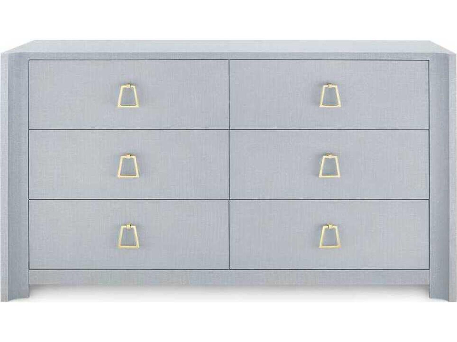 Audrey Extra Large 6-Drawer Dresser in Washed Winter Gray