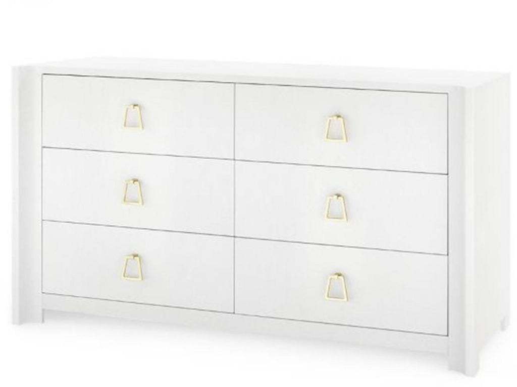 Audrey Extra Large 6-Drawer Dresser in Washed Winter Gray