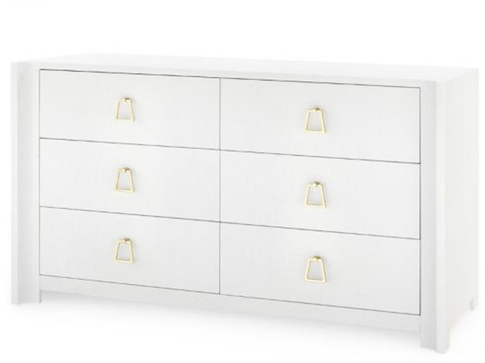 Audrey Extra Large 6-Drawer Dresser in Washed Winter Gray