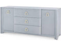 Villa and House Audrey 3-Drawer 2-Door Cabinet in Washed Winter Gray