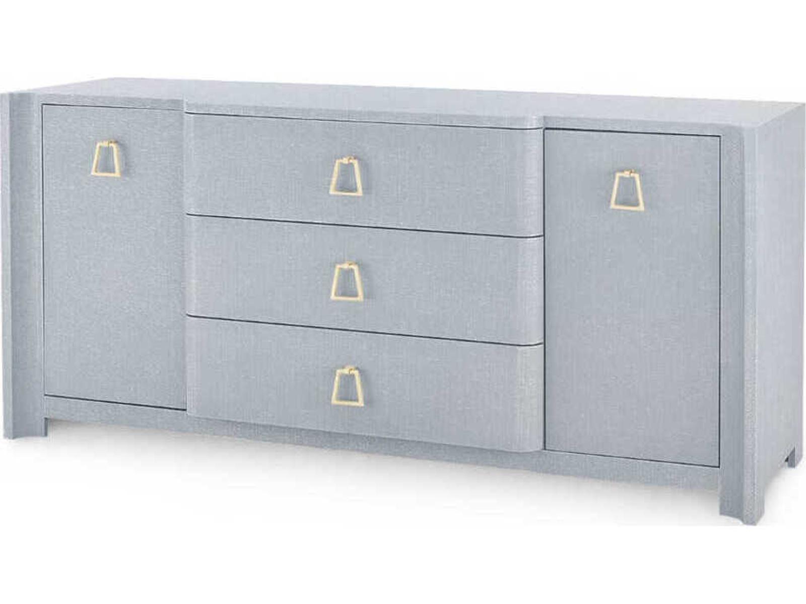Villa and House Audrey 3-Drawer 2-Door Cabinet in Washed Winter Gray