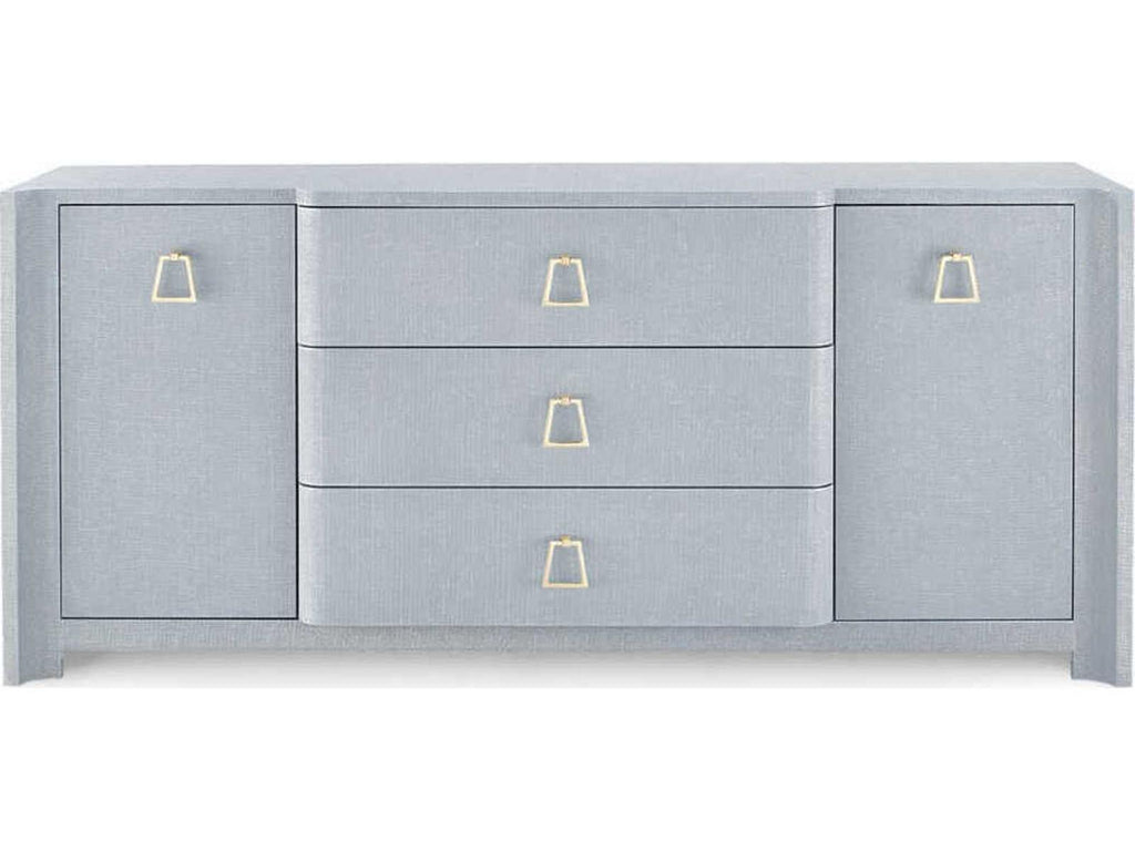 Villa and House Audrey 3-Drawer 2-Door Cabinet in Washed Winter Gray