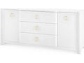 Audrey 3-Drawer 2-Door Sideboard in Cream Lacquered Linen