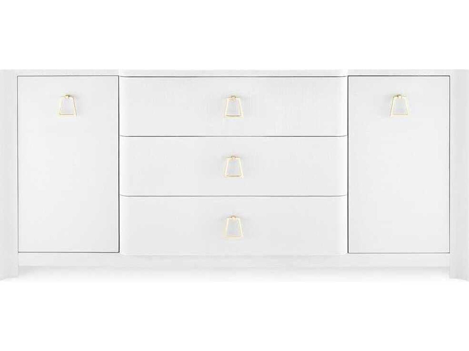 Audrey 3-Drawer 2-Door Sideboard in Cream Lacquered Linen