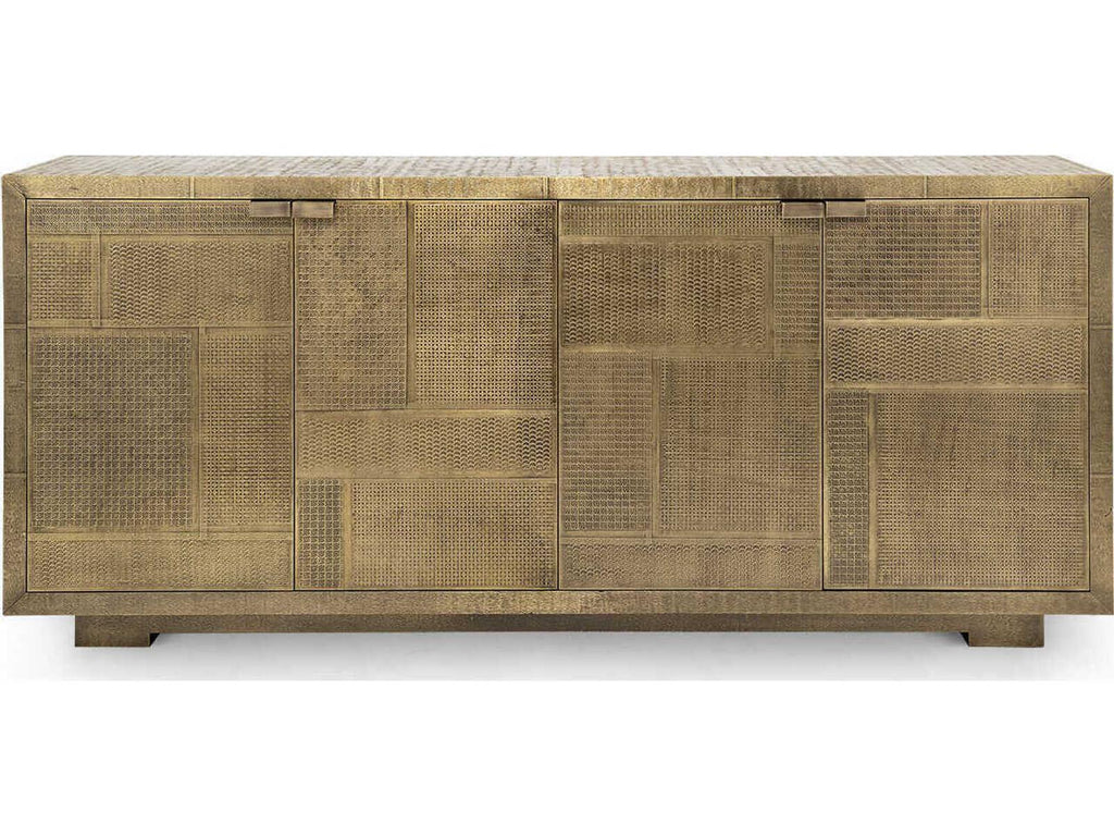 Mark 4-Door Cabinet in Antique Brass