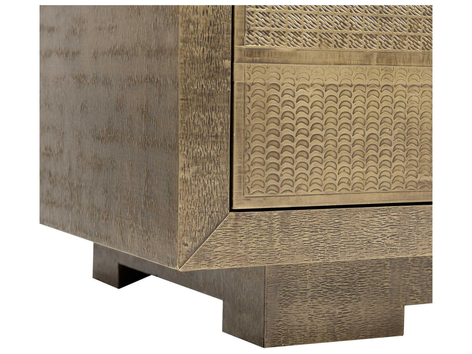Mark 4-Door Cabinet in Antique Brass