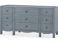 Sara 9-Drawer Dresser in Blue Lacquered Acacia Wood