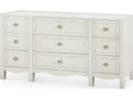 Sara Extra Large 9-Drawer Lacquered Wood Dresser in White