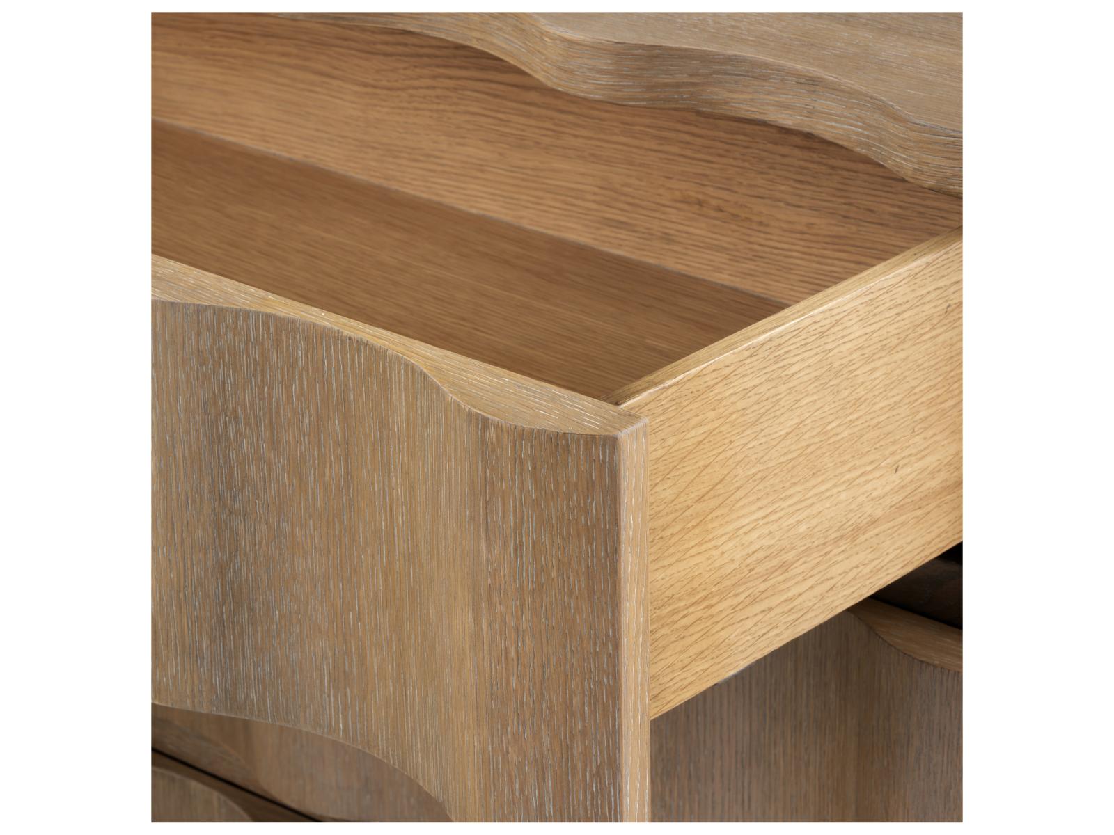 Vanessa 6-Drawer Dresser in Cerused Oak with Almond Finish