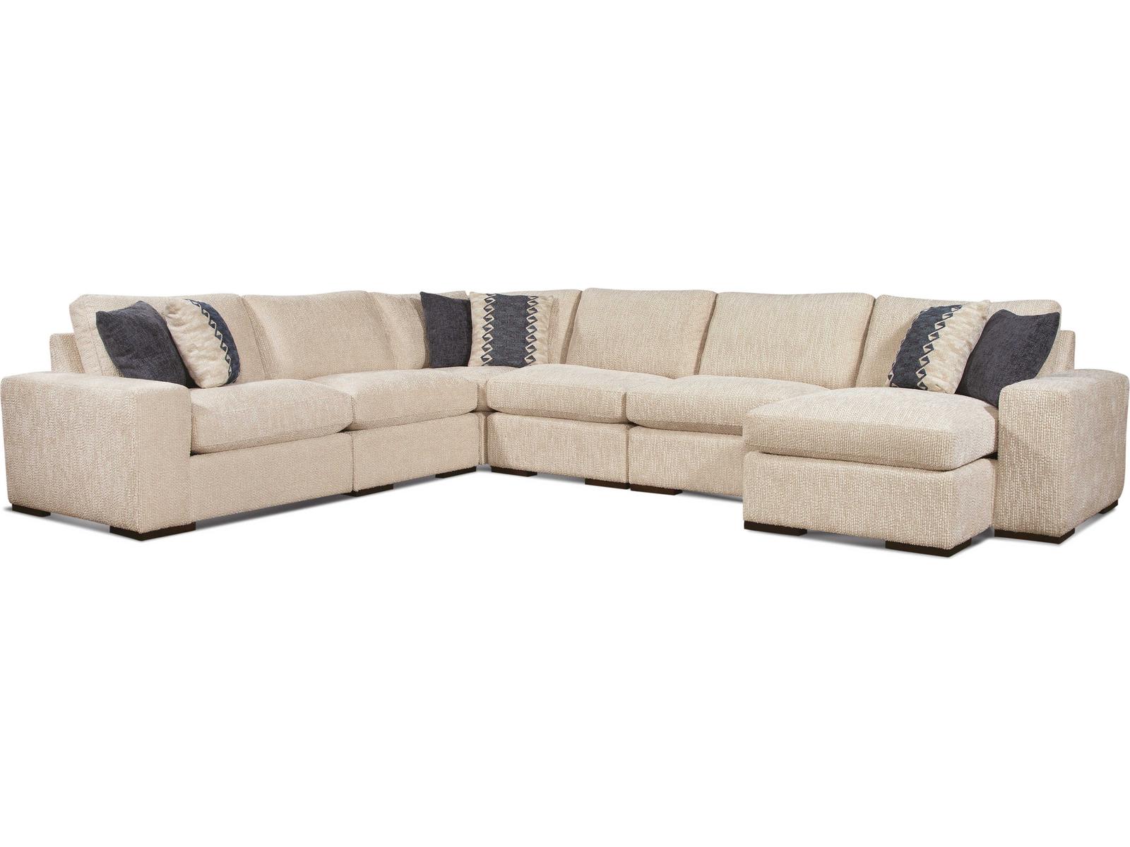 Memphis 6-Piece Modular Upholstered Sectional with Chaise