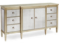La-Dee-Dah Auric Silver Leaf Dresser with Antique Mirror Facades
