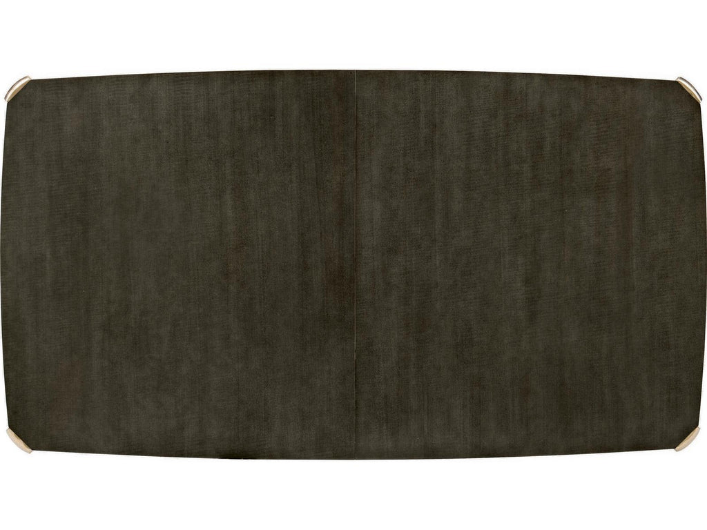 All Trimmed Out Extendable Dining Table in Charcoal Anegre and Whisper of Gold