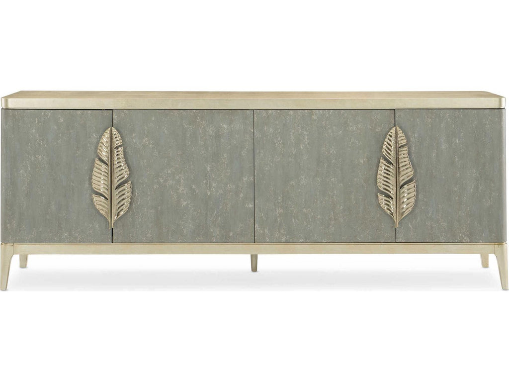 Classic Waterside Buffet with Wine Storage in Tranquil and Coastal Silver Leaf