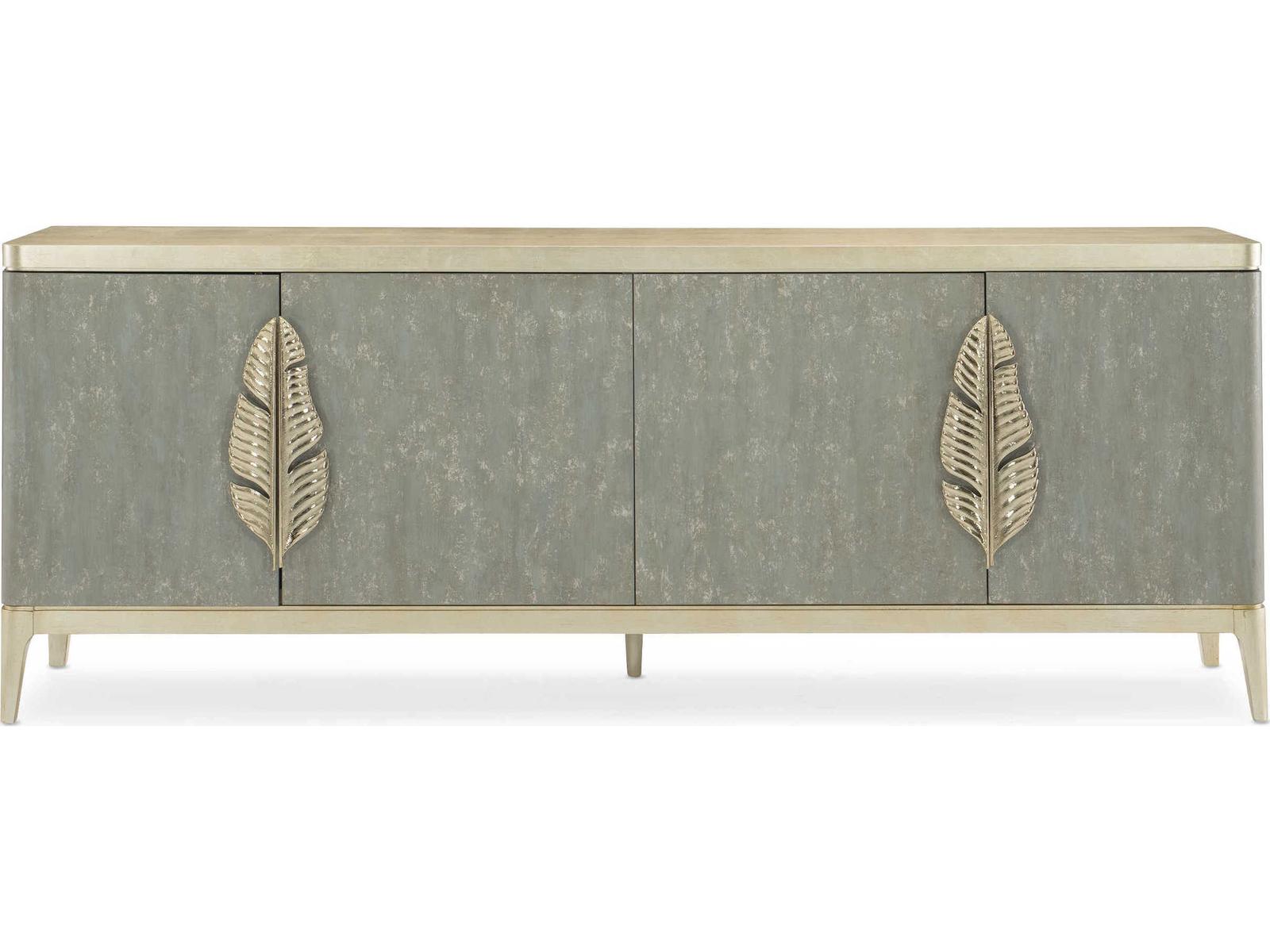 Classic Waterside Buffet with Wine Storage in Tranquil and Coastal Silver Leaf