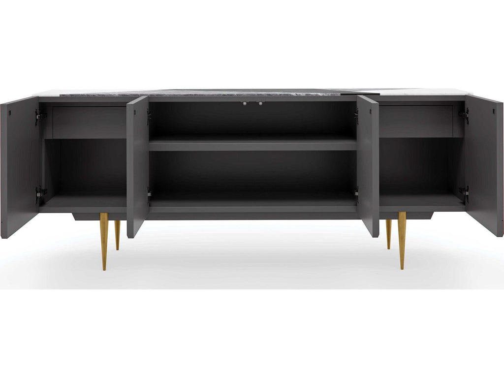 Over The Edge Sideboard in Warm Slate and Champagne Gold