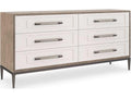 Impressive 6-Drawer Dresser in Mountain Smoke and Pearly White