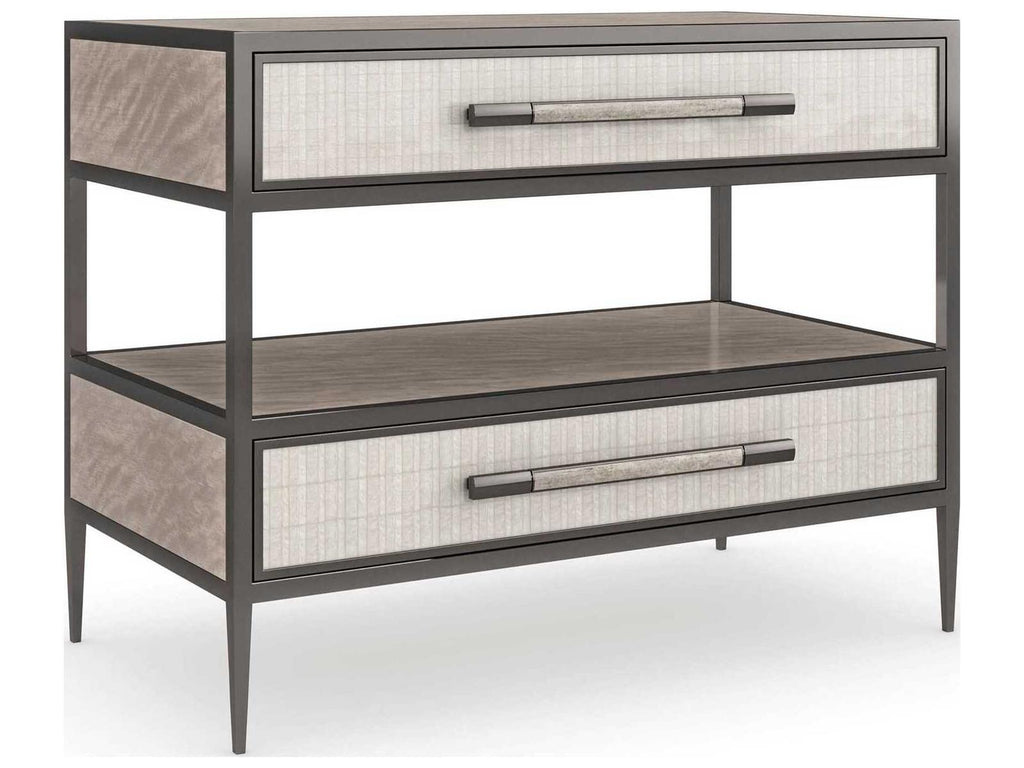 Dual Impressions Nightstand in Mountain Smoke and Deep Bronze