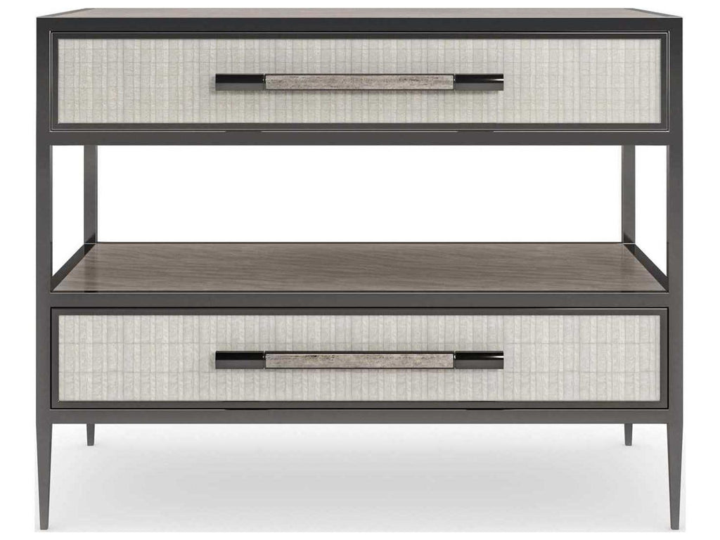 Dual Impressions Nightstand in Mountain Smoke and Deep Bronze