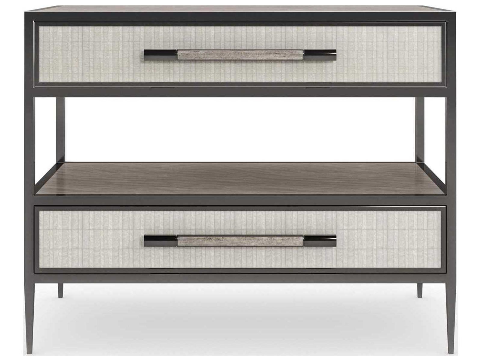 Dual Impressions Nightstand in Mountain Smoke and Deep Bronze