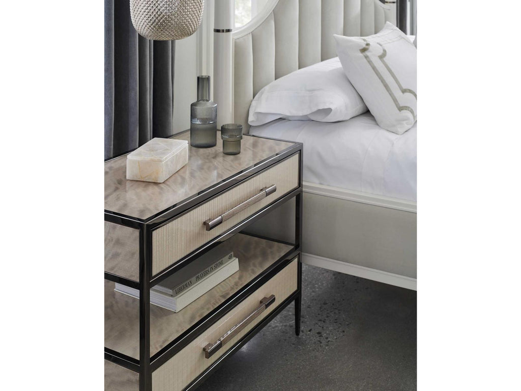 Dual Impressions Nightstand in Mountain Smoke and Deep Bronze