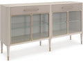 Love Interest Sideboard Console Cabinet in Matte Pearl and Whisper of Gold