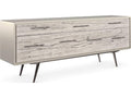 Classic Highs And Lows 84-Inch Credenza in Snowcap Organic and Matte Pearl