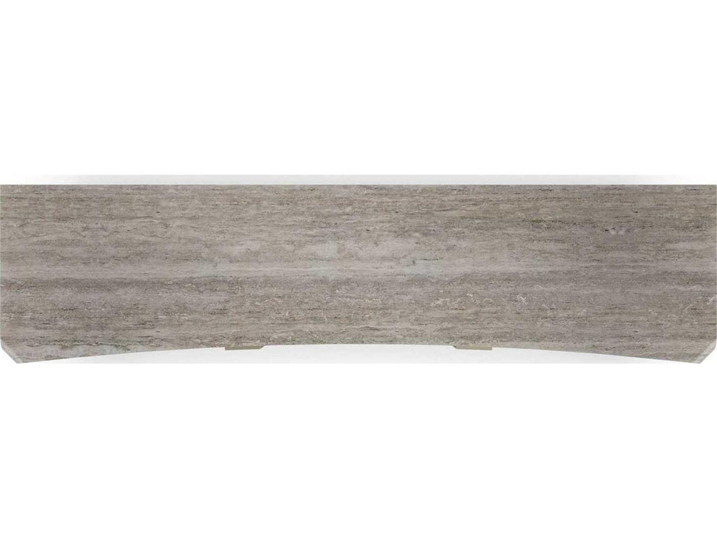 Crushing It Handcrafted Buffet with Silver Travertine Top in Charred Bark