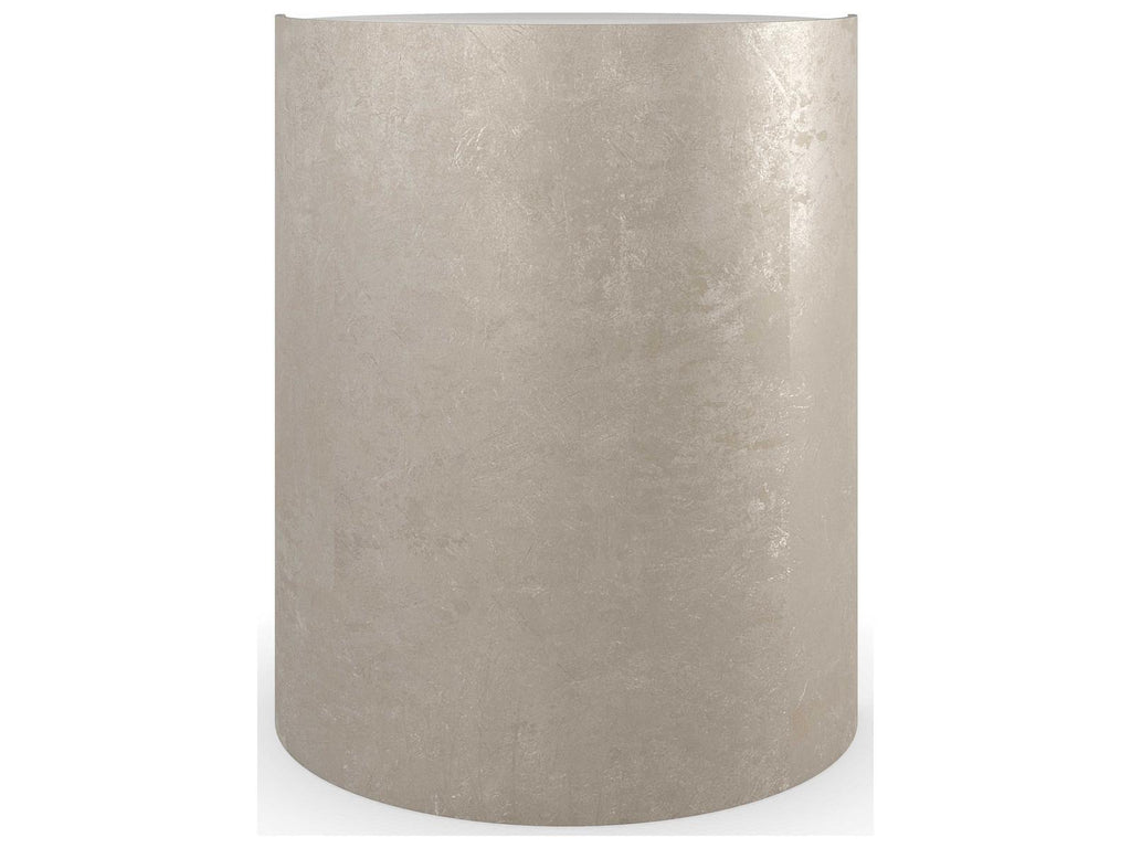 Classic Nautilus Round End Table in Taupe Silverleaf and Gold