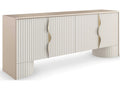 Classic Corinthian Media Console in Sparkling Argent and Almond Milk