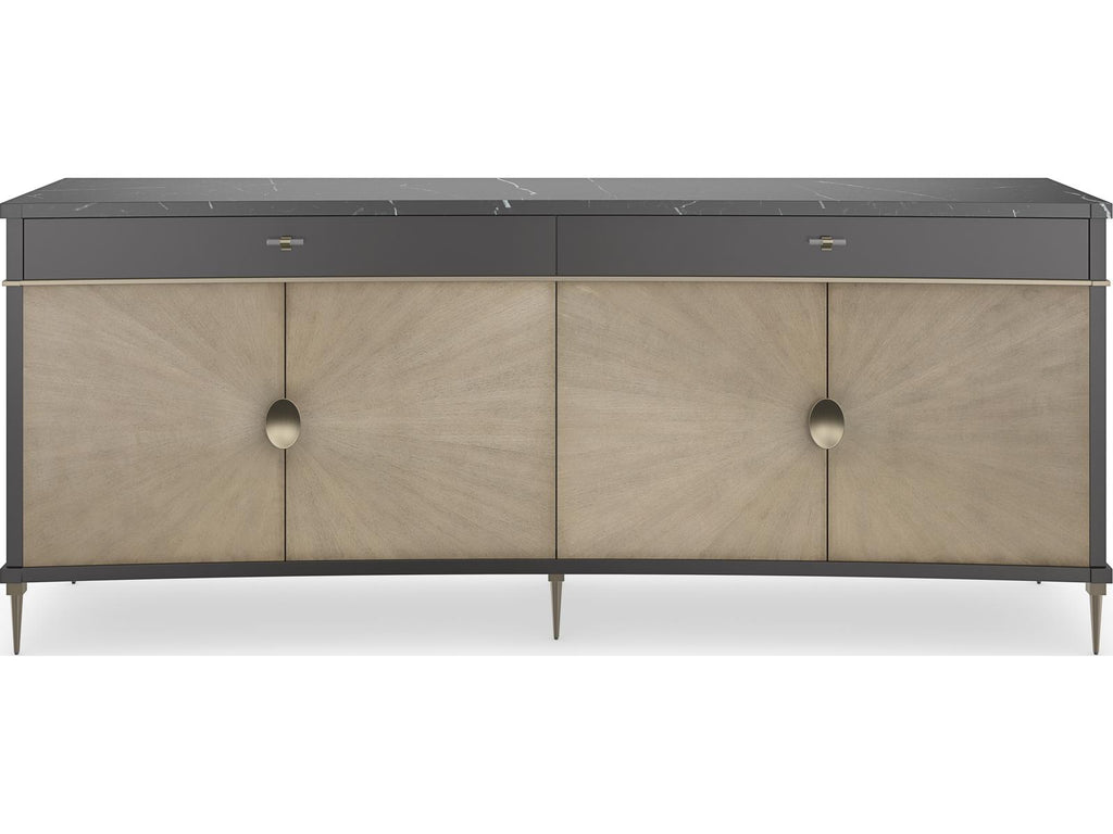 Classic Noir Sideboard in Almost Black with Black Marble Top