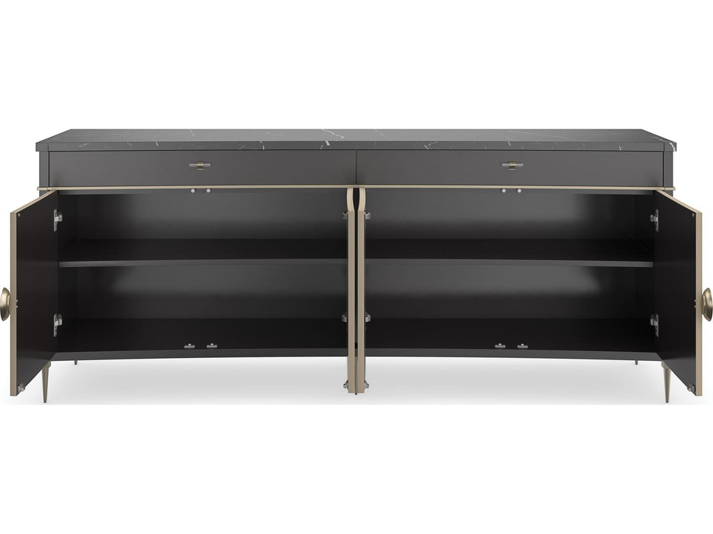 Classic Noir Sideboard in Almost Black with Black Marble Top